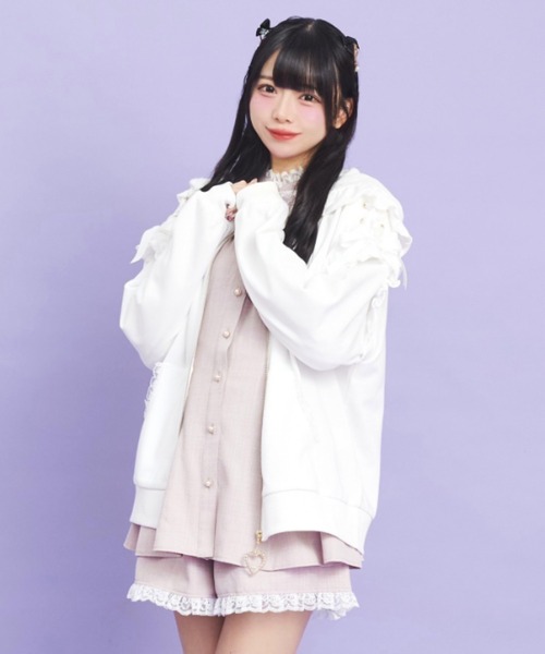 Secret Honey（シークレットハニー）の「レースZIPパーカー（パーカー・レディース・オフホワイト/グレー/ブラック・FREE）」の10枚目の写真