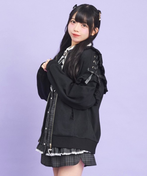 Secret Honey（シークレットハニー）の「レースZIPパーカー（パーカー・レディース・オフホワイト/グレー/ブラック・FREE）」の15枚目の写真