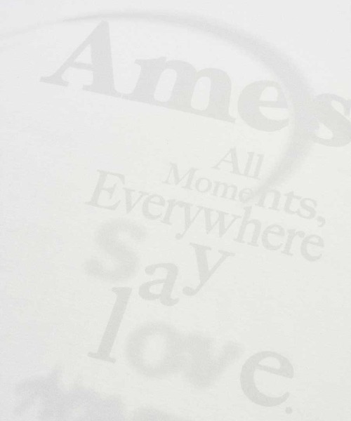 AMESWORLDWIDE(アメスワールドワイド)の「A'GEM/9 × .kom 『AMESWORLDWIDE/アメスワールドワイド』 BIG TYPO LONGSLEEVE TEE/ビッグタイポ長袖Tシャツ(Tシャツ/カットソー・レディース・ホワイト/ブラック/ライトブルー/グレー・S)」の17枚目の写真