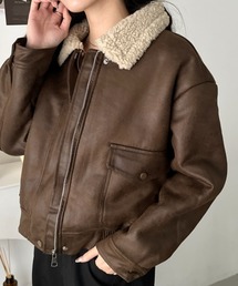 CLEA | ヴィンテージライクオーバーサイズPUブルゾン(ブルゾン)