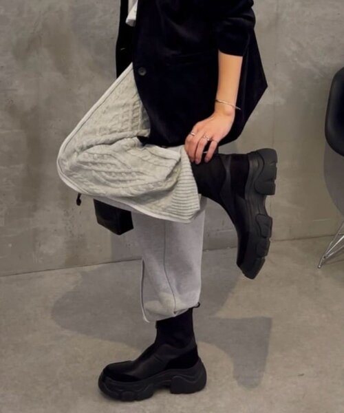 セール】《本革》ボリュームソールショートブーツ2025【SUM1