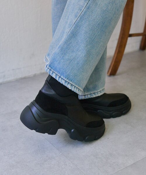 ear PAPILLONNER(イアパピヨネ)の「ボリュームソールショートブーツ25【SUM1 STYLE】(ブーツ・レディース・ブラック/モカ・MEDIUM/LARGE)」の13枚目の写真