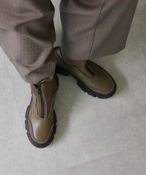 イアパピヨネ　本革ボリュームソールショートブーツ ブラック サイズ感、徹底レビュー！】ボリュームソールショートブーツ