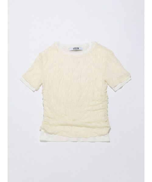 VEQUM（VEQUM）の「【VEQUM】WRINCLE LAYEREED TOPS（Tシャツ/カットソー・レディース・グレー/ブラック/ホワイト・FREE）」の5枚目の写真