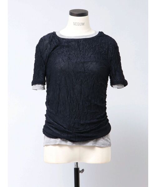 VEQUM（VEQUM）の「【VEQUM】WRINCLE LAYEREED TOPS（Tシャツ/カットソー・レディース・グレー/ブラック/ホワイト・FREE）」の8枚目の写真