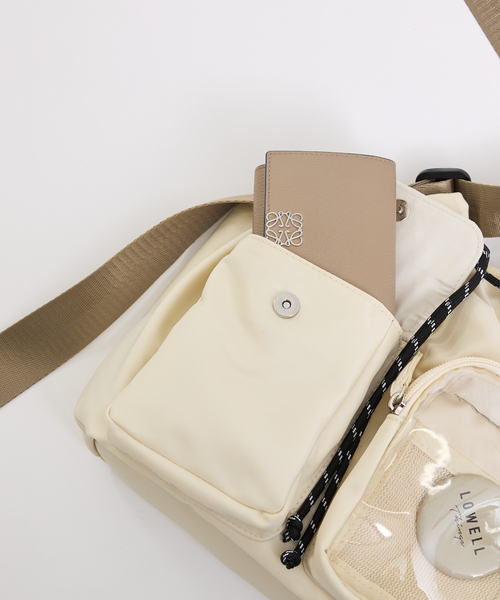 LOWELL things（ロウェル　シングス）の「【推し活/再入荷】オシゴト巾着ショルダーバッグ/2WAY（ショルダーバッグ・レディース・ブラック/アイボリー・フリー）」の13枚目の写真