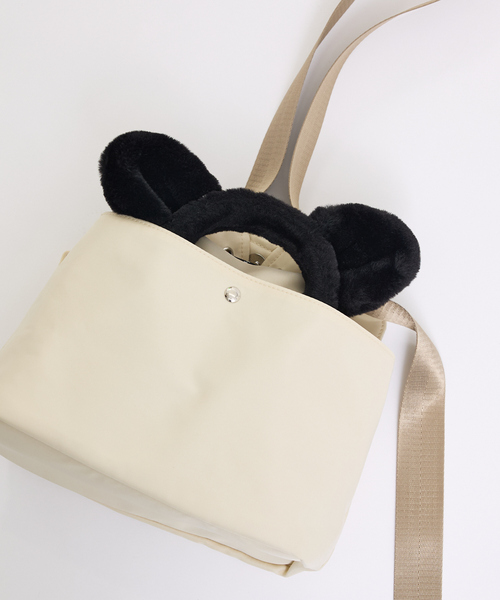 LOWELL things（ロウェル　シングス）の「【推し活/再入荷】オシゴト巾着ショルダーバッグ/2WAY（ショルダーバッグ・レディース・ブラック/アイボリー・フリー）」の15枚目の写真