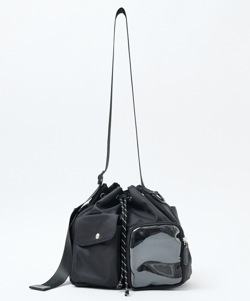 LOWELL things（ロウェル　シングス）の「【推し活/再入荷】オシゴト巾着ショルダーバッグ/2WAY（ショルダーバッグ・レディース・ブラック/アイボリー・フリー）」の18枚目の写真