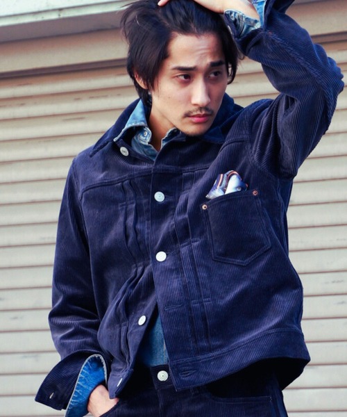 TMT(ティーエムティー)の「CORDUROY JACKET(1st type)(デニムジャケット・メンズ・ブラウン/ネイビー・MEDIUM/LARGE/X-LARGE)」の1枚目の写真
