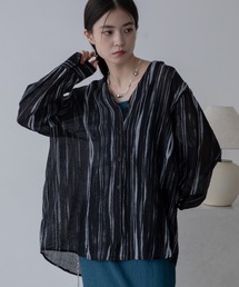 【タグ付未使用】TbyAexanderwang シアーブラウス 長袖 ブラック セール】 アラベスク刺繍ブラウス （シャツ・ブラウス）｜TABASA