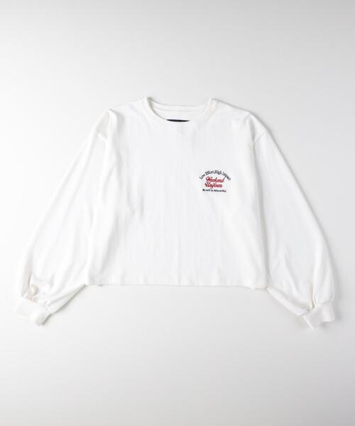 Right-on(ライトオン)の「HONEYSUCKLE ROSE(ハニーサックルローズ)【レディース】袖ボリュームロングスリーブTシャツ(Tシャツ/カットソー・レディース・ベージュ/ブラック/オフホワイト・S/M/L)」の7枚目の写真