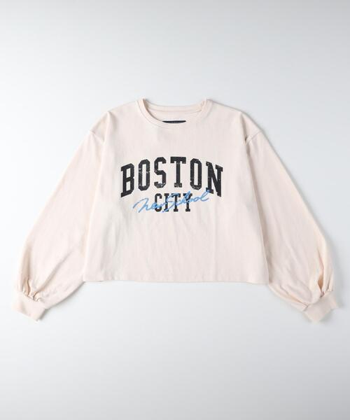 Right-on(ライトオン)の「HONEYSUCKLE ROSE(ハニーサックルローズ)【レディース】袖ボリュームロングスリーブTシャツ(Tシャツ/カットソー・レディース・ベージュ/ブラック/オフホワイト・S/M/L)」の10枚目の写真