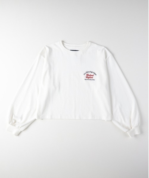 Right-on(ライトオン)の「HONEYSUCKLE ROSE(ハニーサックルローズ)【レディース】袖ボリュームロングスリーブTシャツ(Tシャツ/カットソー・レディース・ベージュ/ブラック/オフホワイト・S/M/L)」の2枚目の写真