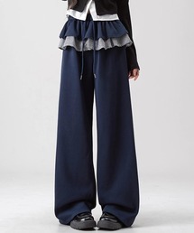 Teem Store（チームストア）の「ウエストチェックフリルスウェットパンツ（スウェットパンツ）」