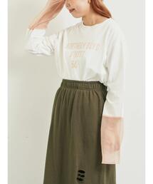 SM2 | 袖口シアー切替ロゴプリントカットソー(Tシャツ/カットソー)