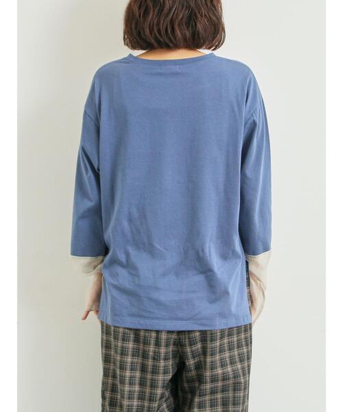 SM2（エスエムツー）の「袖口シアー切替ロゴプリントカットソー（Tシャツ/カットソー・レディース・オフホワイト/ブルー/チャコールグレー/オレンジ・F）」の18枚目の写真