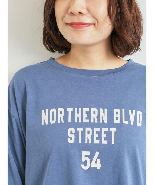 SM2（エスエムツー）の「袖口シアー切替ロゴプリントカットソー（Tシャツ/カットソー・レディース・オフホワイト/ブルー/チャコールグレー/オレンジ・F）」の19枚目の写真