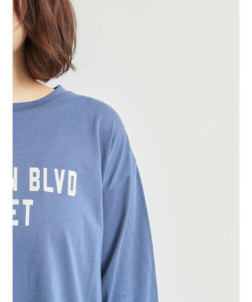 SM2（エスエムツー）の「袖口シアー切替ロゴプリントカットソー（Tシャツ/カットソー・レディース・オフホワイト/ブルー/チャコールグレー/オレンジ・F）」の20枚目の写真