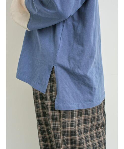 SM2（エスエムツー）の「袖口シアー切替ロゴプリントカットソー（Tシャツ/カットソー・レディース・オフホワイト/ブルー/チャコールグレー/オレンジ・F）」の22枚目の写真