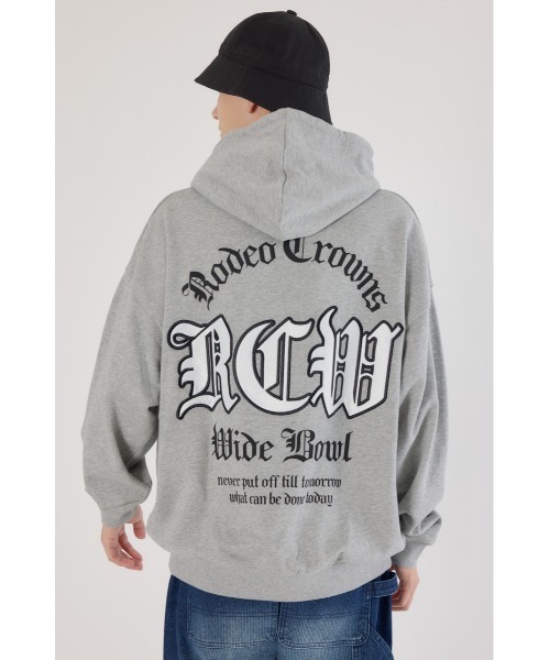 RODEO CROWNS WIDE BOWL（ロデオクラウンズワイドボウル）の「Blackletter フーディー（パーカー・メンズ・ブラック/ホワイト/杢グレー・MEDIUM/LARGE）」の21枚目の写真