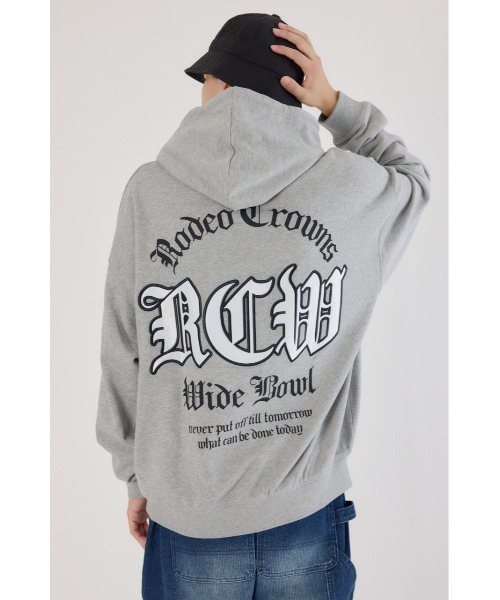 RODEO CROWNS WIDE BOWL（ロデオクラウンズワイドボウル）の「Blackletter フーディー（パーカー・メンズ・ブラック/ホワイト/杢グレー・MEDIUM/LARGE）」の22枚目の写真