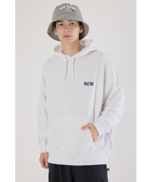 RODEO CROWNS WIDE BOWL（ロデオクラウンズワイドボウル）の「Blackletter フーディー（パーカー・メンズ・ブラック/ホワイト/杢グレー・MEDIUM/LARGE）」の6枚目の写真