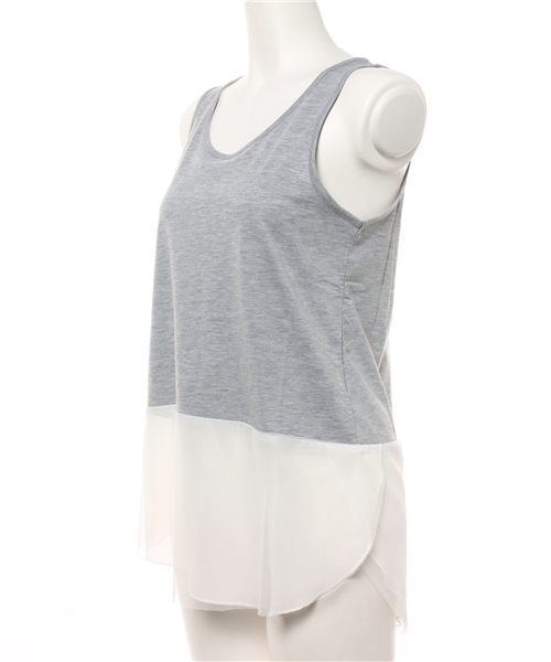 OUTLET（アウトレット）の「【Discoat Parisien】裾チュールタンク（タンクトップ・レディース・オフホワイト/杢グレー・LARGE/MEDIUM）」の3枚目の写真