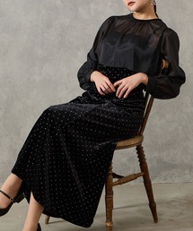 【サリ】AIMER　エメ　パーティドレス　ブラック　 M　お呼ばれ　ドレス AIMER ドレス ブラウス付マルチWAYIラインパーティードレス 結婚式