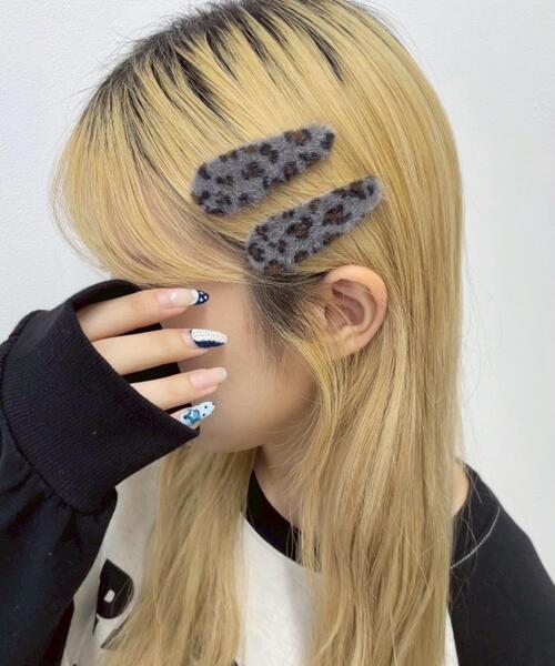 WEGO(ウィゴー)の「WEGO/【2点セット】レオパードシャギーヘアピン(ヘアピン・レディース・ダークグレー/ブラウン/ピンク・FREE)」の2枚目の写真