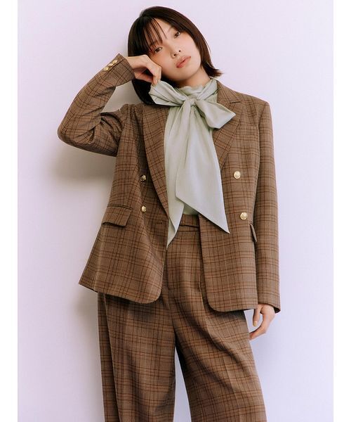 lily タリアトーレ ジャケット　ブラウン　バーニーズニューヨーク BARNEYS NEWYORK / バーニーズニューヨーク 牛革 シングルブレスト