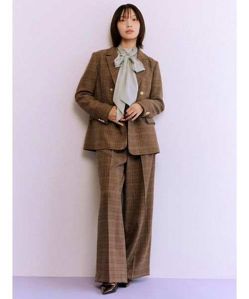 LILY BROWN(リリーブラウン)の「ダブルブレストウールジャケット(ブルゾン・レディース・グレー/ネイビー/チェック・F)」の5枚目の写真