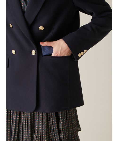 LILY BROWN(リリーブラウン)の「ダブルブレストウールジャケット(ブルゾン・レディース・グレー/ネイビー/チェック・F)」の14枚目の写真