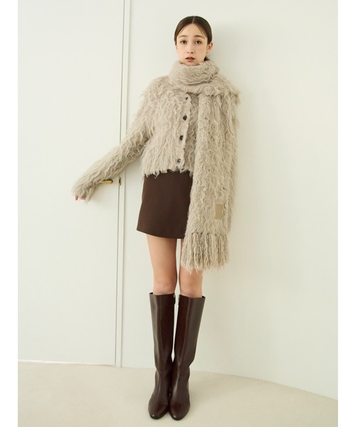 FRAY I.D(フレイアイディー)の「2wayブラッシュシャギーカーディガン(カーディガン/ボレロ・レディース・アイボリー/ライトベージュ/ピンク・F)」の4枚目の写真