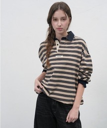 ラガーシャツ」に該当するトップス（ベージュ系）ファッション通販