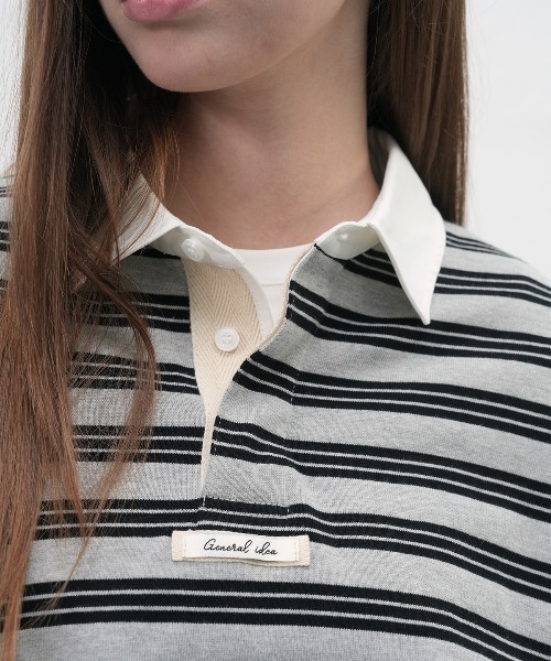 GENERAL IDEA（ジェネラルアイデア）の「【GENERAL IDEA】ヴィンテージボーダーラガーTシャツ / VINTAGE STRIPE RUGBY T-SHIRTS（Tシャツ/カットソー・レディース・グレー/ベージュ・S/M/L）」の12枚目の写真