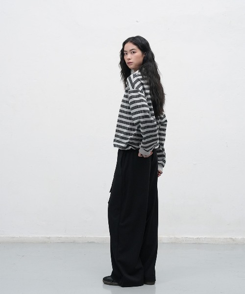 GENERAL IDEA（ジェネラルアイデア）の「【GENERAL IDEA】ヴィンテージボーダーラガーTシャツ / VINTAGE STRIPE RUGBY T-SHIRTS（Tシャツ/カットソー・レディース・グレー/ベージュ・S/M/L）」の15枚目の写真