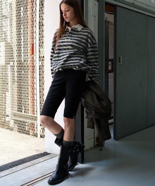 GENERAL IDEA（ジェネラルアイデア）の「【GENERAL IDEA】ヴィンテージボーダーラガーTシャツ / VINTAGE STRIPE RUGBY T-SHIRTS（Tシャツ/カットソー・レディース・グレー/ベージュ・S/M/L）」の3枚目の写真