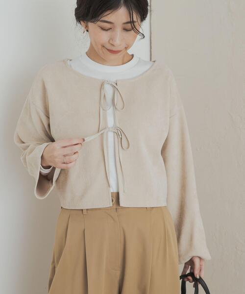 URBAN RESEARCH DOORS(アーバンリサーチドアーズ)の「ベロアリボンカットカーディガン(カーディガン/ボレロ・レディース・ナチュラル/ブラック・MEDIUM)」の19枚目の写真