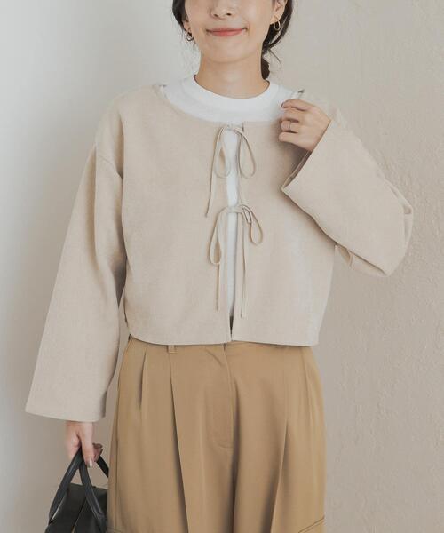 URBAN RESEARCH DOORS(アーバンリサーチドアーズ)の「ベロアリボンカットカーディガン(カーディガン/ボレロ・レディース・ナチュラル/ブラック・MEDIUM)」の20枚目の写真