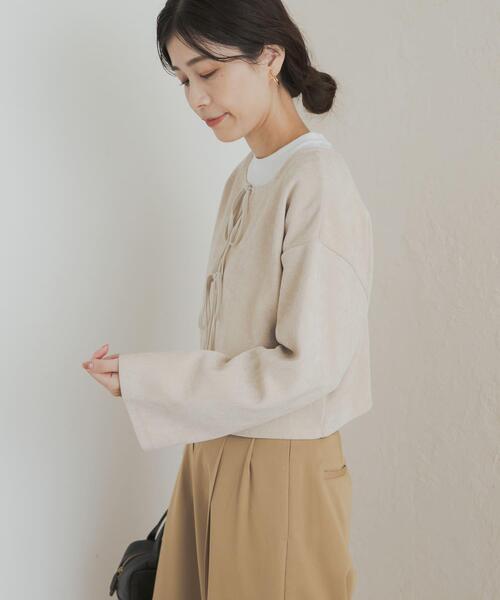 URBAN RESEARCH DOORS(アーバンリサーチドアーズ)の「ベロアリボンカットカーディガン(カーディガン/ボレロ・レディース・ナチュラル/ブラック・MEDIUM)」の21枚目の写真