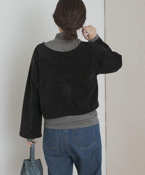 URBAN RESEARCH DOORS(アーバンリサーチドアーズ)の「ベロアリボンカットカーディガン(カーディガン/ボレロ・レディース・ナチュラル/ブラック・MEDIUM)」の10枚目の写真