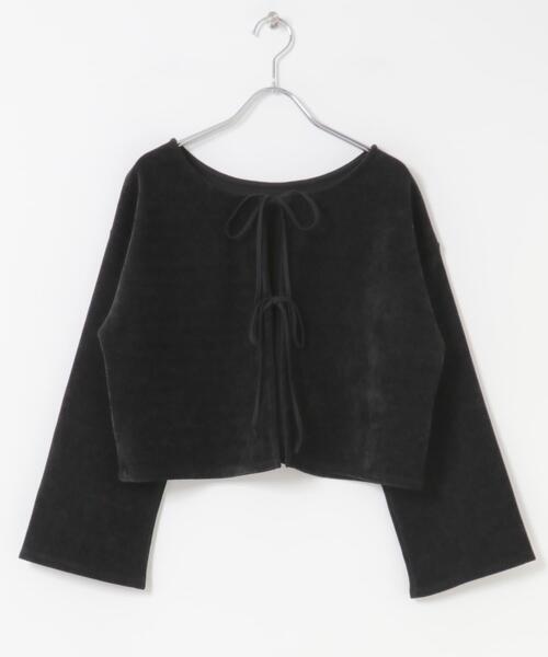 URBAN RESEARCH DOORS(アーバンリサーチドアーズ)の「ベロアリボンカットカーディガン(カーディガン/ボレロ・レディース・ナチュラル/ブラック・MEDIUM)」の13枚目の写真