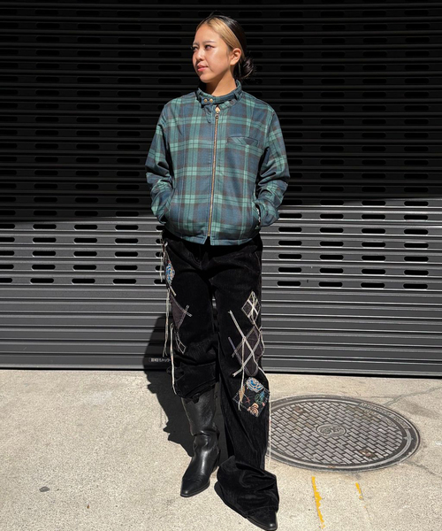 OPEN Yy（オープンワイワイ）の「【OPEN YY / オープンワイワイ】 Woven ARGYLE PATCHED BOOTSCUT PA YY254PT004（その他パンツ・レディース・ブラック・MEDIUM）」の3枚目の写真