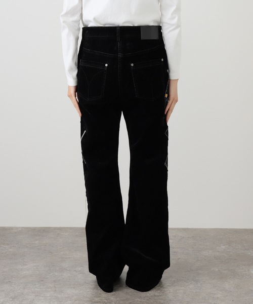 OPEN Yy（オープンワイワイ）の「【OPEN YY / オープンワイワイ】 Woven ARGYLE PATCHED BOOTSCUT PA YY254PT004（その他パンツ・レディース・ブラック・MEDIUM）」の11枚目の写真