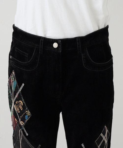 OPEN Yy（オープンワイワイ）の「【OPEN YY / オープンワイワイ】 Woven ARGYLE PATCHED BOOTSCUT PA YY254PT004（その他パンツ・レディース・ブラック・MEDIUM）」の13枚目の写真