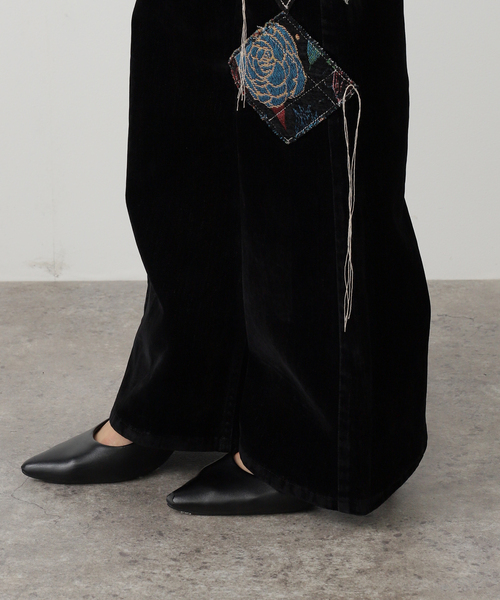 OPEN Yy（オープンワイワイ）の「【OPEN YY / オープンワイワイ】 Woven ARGYLE PATCHED BOOTSCUT PA YY254PT004（その他パンツ・レディース・ブラック・MEDIUM）」の17枚目の写真