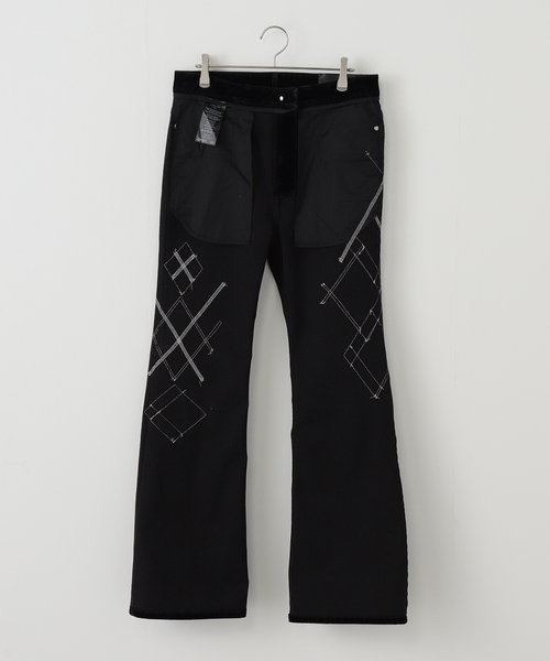 OPEN Yy（オープンワイワイ）の「【OPEN YY / オープンワイワイ】 Woven ARGYLE PATCHED BOOTSCUT PA YY254PT004（その他パンツ・レディース・ブラック・MEDIUM）」の19枚目の写真