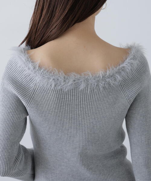FREE'S MART(フリーズマート)の「◆フェザートリミングリブニット(ニット/セーター・レディース・ホワイト/ピンク/グレー・FREE)」の18枚目の写真