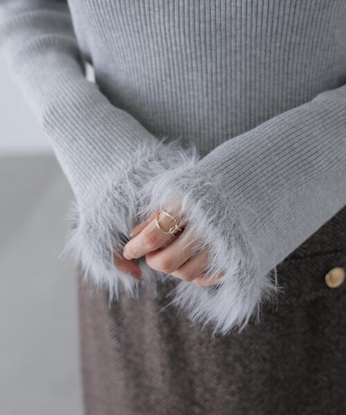 FREE'S MART(フリーズマート)の「◆フェザートリミングリブニット(ニット/セーター・レディース・ホワイト/ピンク/グレー・FREE)」の21枚目の写真