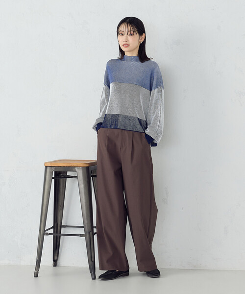 COMME CA ISM(コムサイズム)の「ストライプ柄ニット / セットアップ対応(ニット/セーター・レディース・ブルー系/グレー系・FREE)」の10枚目の写真